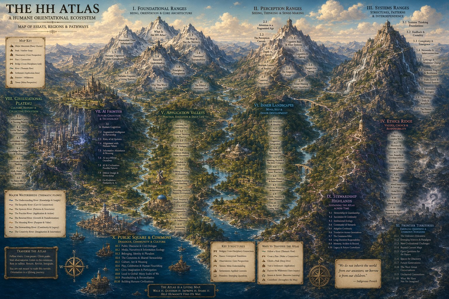 The HH Atlas — a painted civilization-scale geography of the essays